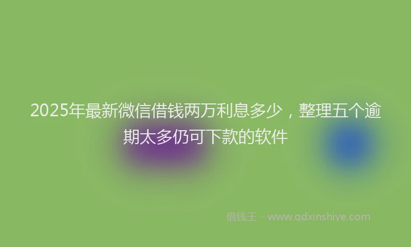2025年最新微信借钱两万利息多少，整理五个逾期太多仍可下款的软件