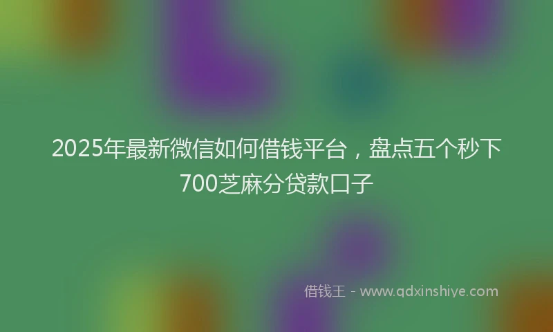 2025年最新微信如何借钱平台，盘点五个秒下700芝麻分贷款口子