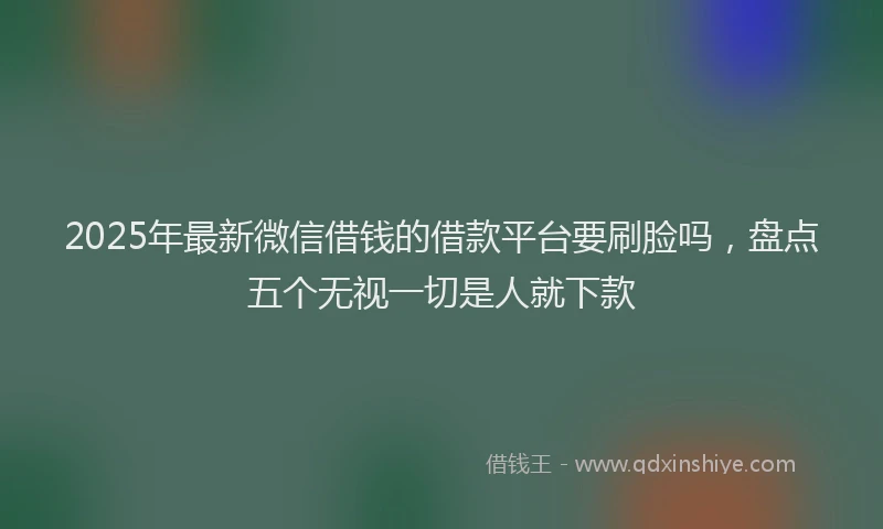 2025年最新微信借钱的借款平台要刷脸吗，盘点五个无视一切是人就下款