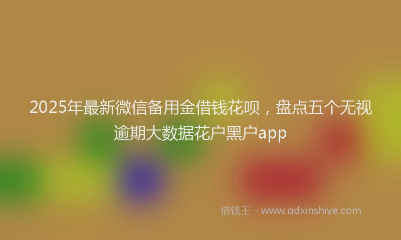 2025年最新微信备用金借钱花呗，盘点五个无视逾期大数据花户黑户app