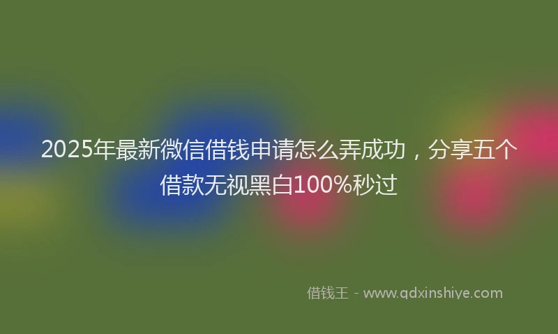 2025年最新微信借钱申请怎么弄成功，分享五个借款无视黑白100%秒过