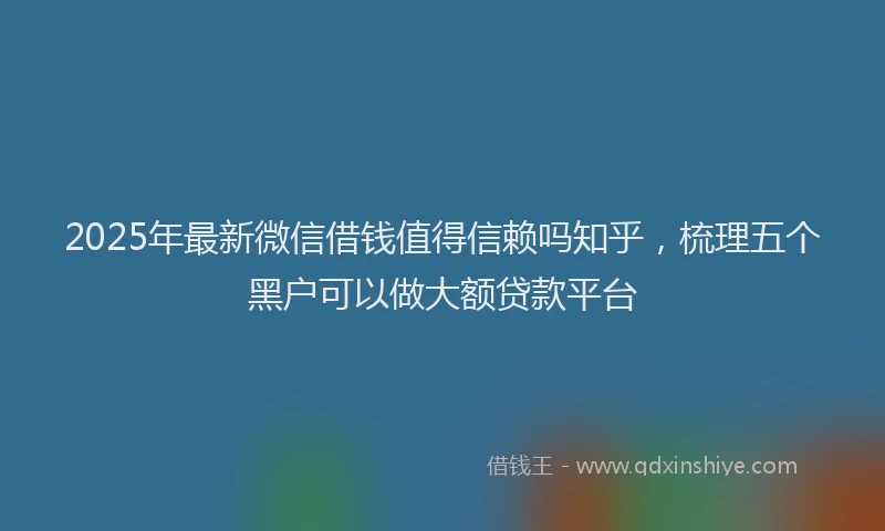 2025年最新微信借钱值得信赖吗知乎，梳理五个黑户可以做大额贷款平台
