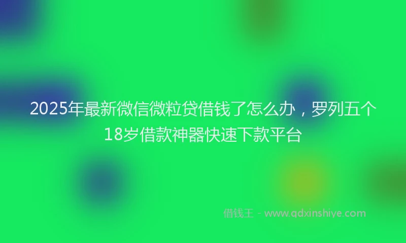 2025年最新微信微粒贷借钱了怎么办，罗列五个18岁借款神器快速下款平台