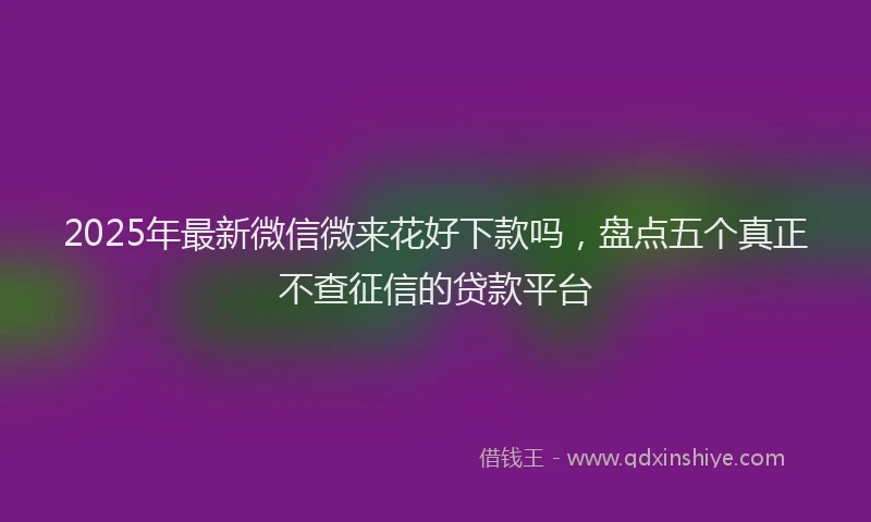 2025年最新微信微来花好下款吗，盘点五个真正不查征信的贷款平台