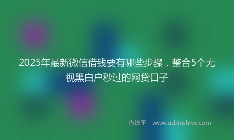 2025年最新微信借钱要有哪些步骤，整合5个无视黑白户秒过的网贷口子