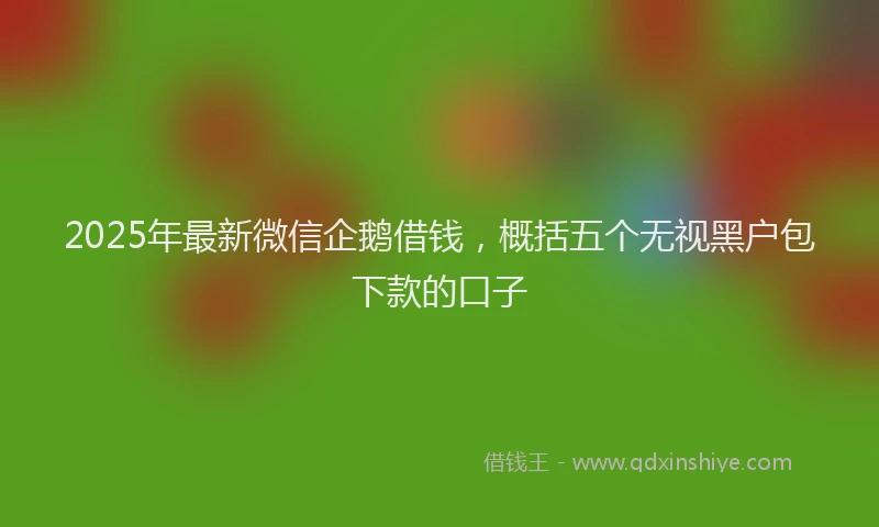 2025年最新微信企鹅借钱，概括五个无视黑户包下款的口子
