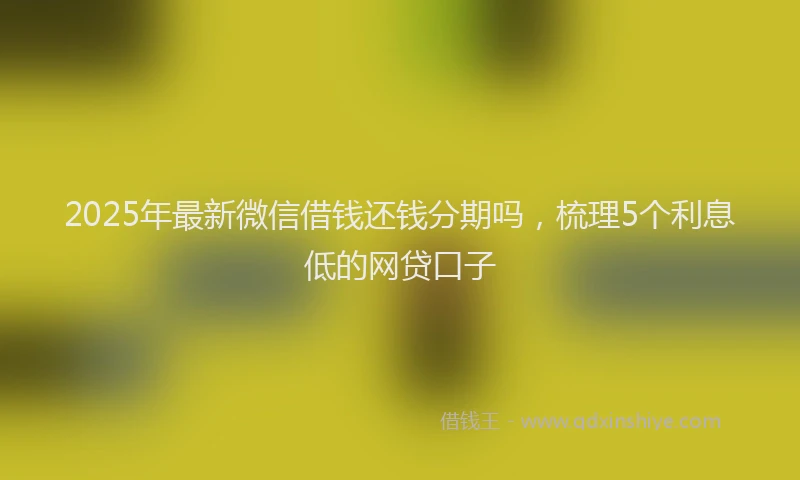 2025年最新微信借钱还钱分期吗，梳理5个利息低的网贷口子