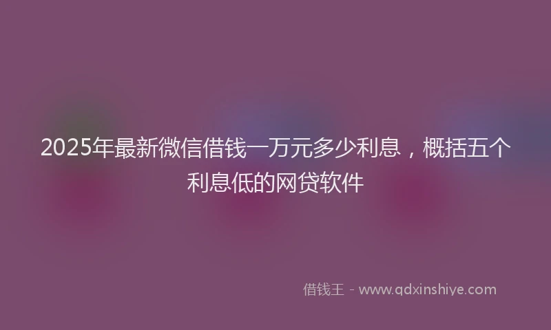 2025年最新微信借钱一万元多少利息，概括五个利息低的网贷软件