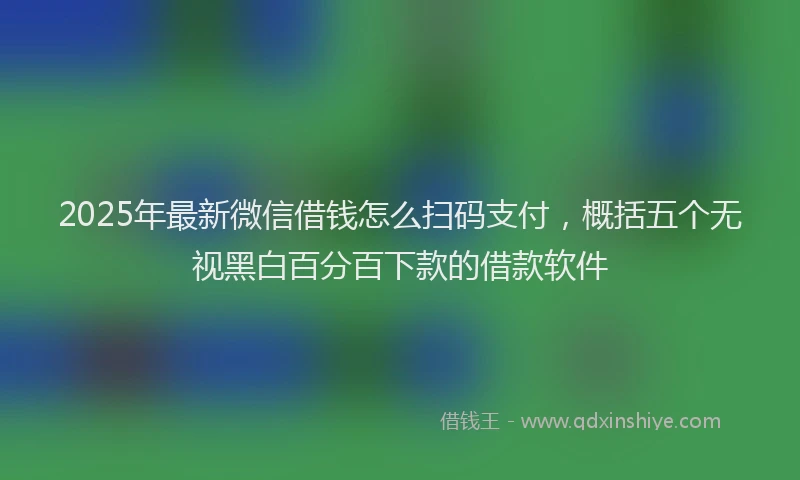 2025年最新微信借钱怎么扫码支付，概括五个无视黑白百分百下款的借款软件