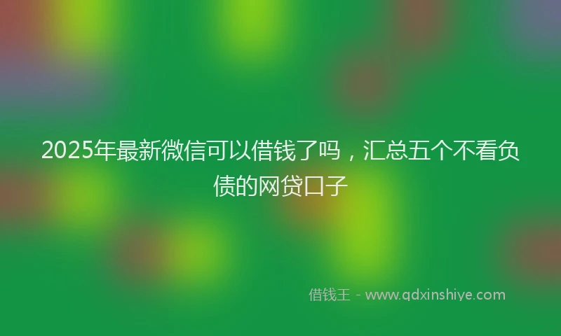 2025年最新微信可以借钱了吗，汇总五个不看负债的网贷口子
