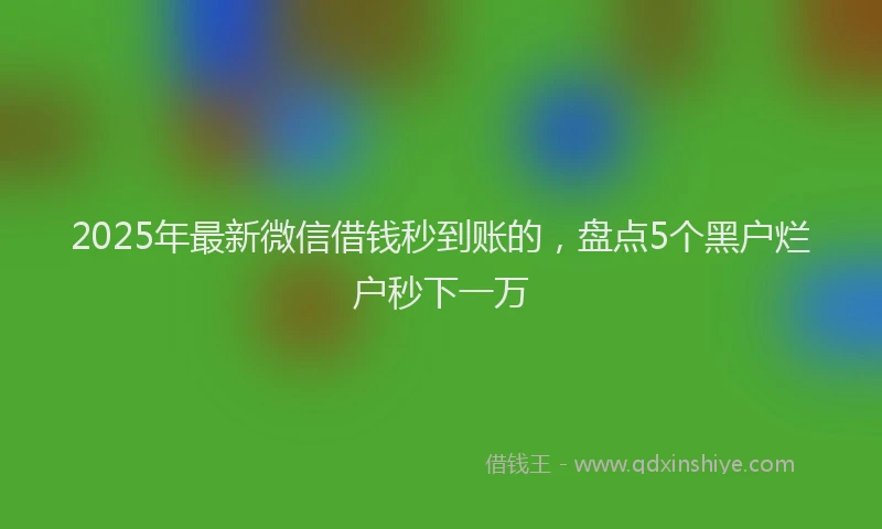 2025年最新微信借钱秒到账的，盘点5个黑户烂户秒下一万