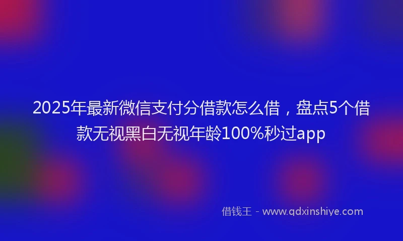 2025年最新微信支付分借款怎么借，盘点5个借款无视黑白无视年龄100%秒过app