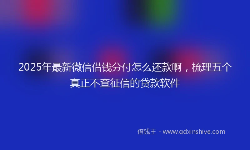 2025年最新微信借钱分付怎么还款啊，梳理五个真正不查征信的贷款软件