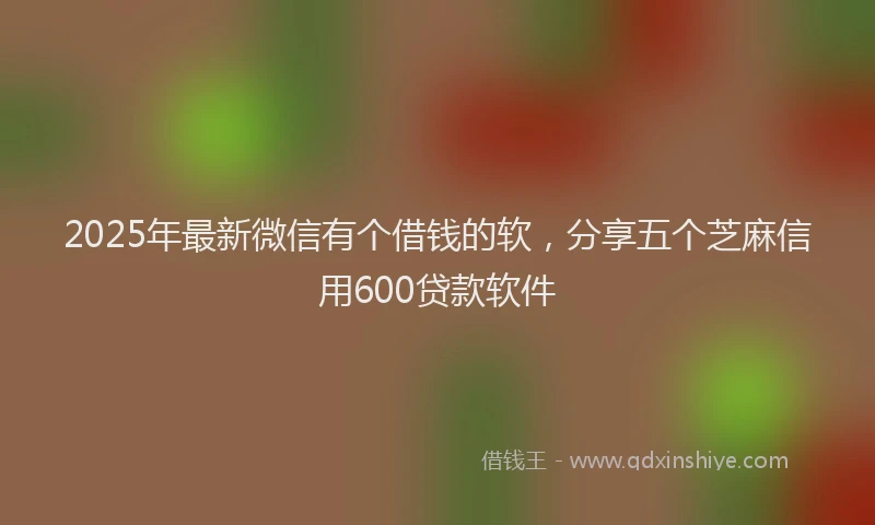 2025年最新微信有个借钱的软，分享五个芝麻信用600贷款软件