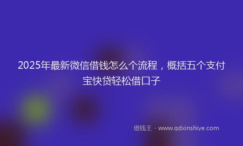2025年最新微信借钱怎么个流程，概括五个支付宝快贷轻松借口子