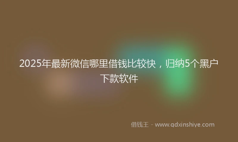 2025年最新微信哪里借钱比较快，归纳5个黑户下款软件