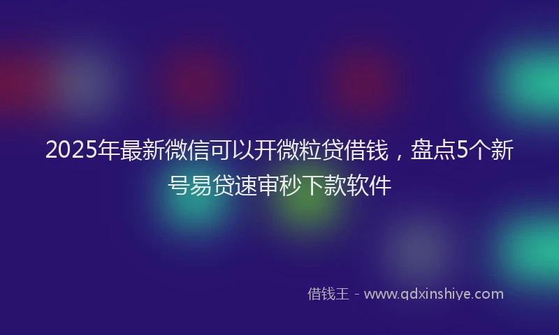2025年最新微信可以开微粒贷借钱，盘点5个新号易贷速审秒下款软件