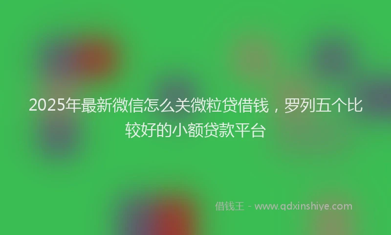 2025年最新微信怎么关微粒贷借钱，罗列五个比较好的小额贷款平台