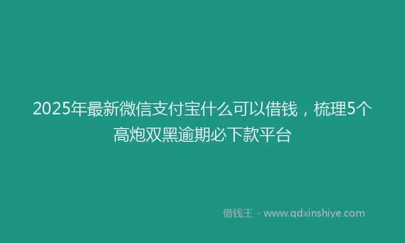 2025年最新微信支付宝什么可以借钱，梳理5个高炮双黑逾期必下款平台