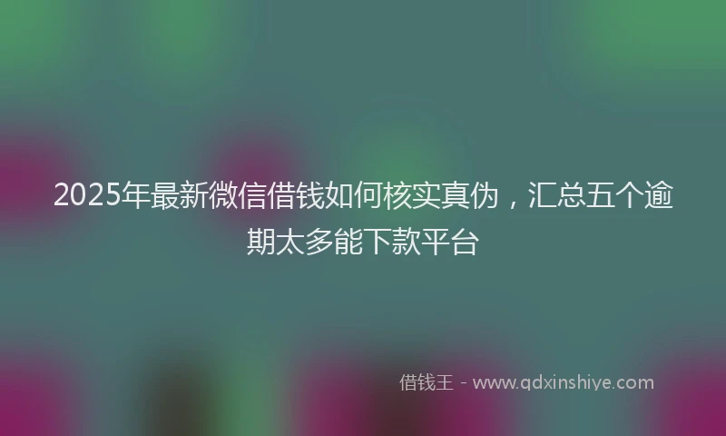 2025年最新微信借钱如何核实真伪，汇总五个逾期太多能下款平台