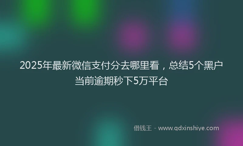 2025年最新微信支付分去哪里看，总结5个黑户当前逾期秒下5万平台