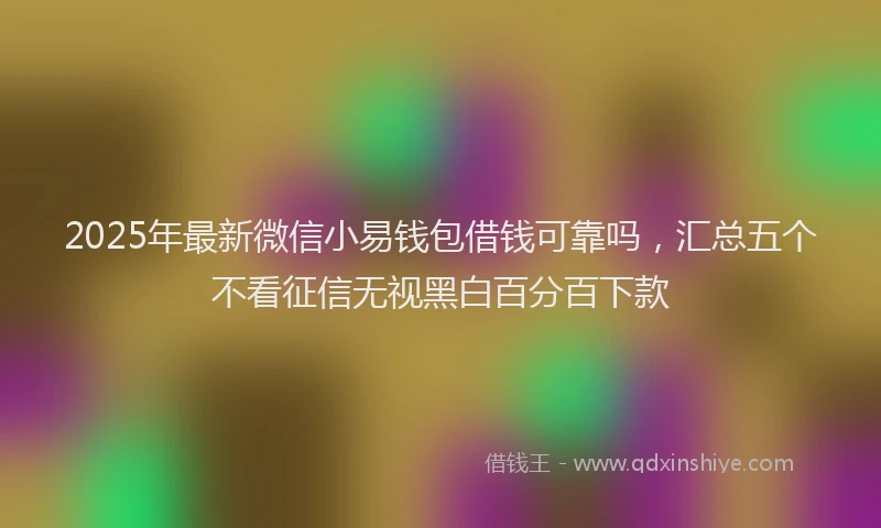 2025年最新微信小易钱包借钱可靠吗，汇总五个不看征信无视黑白百分百下款