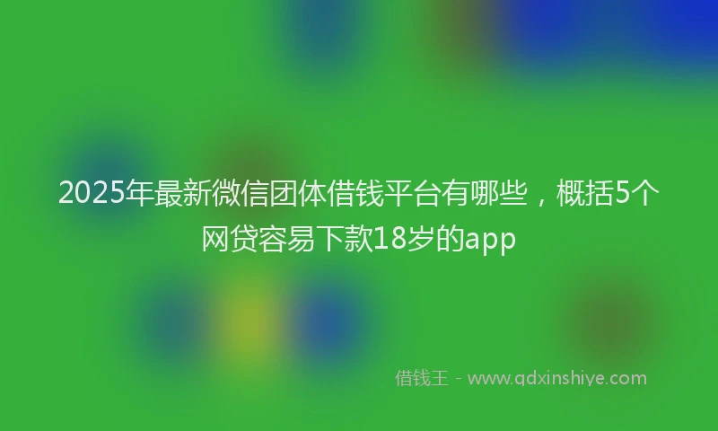 2025年最新微信团体借钱平台有哪些，概括5个网贷容易下款18岁的app