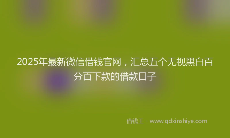 2025年最新微信借钱官网，汇总五个无视黑白百分百下款的借款口子
