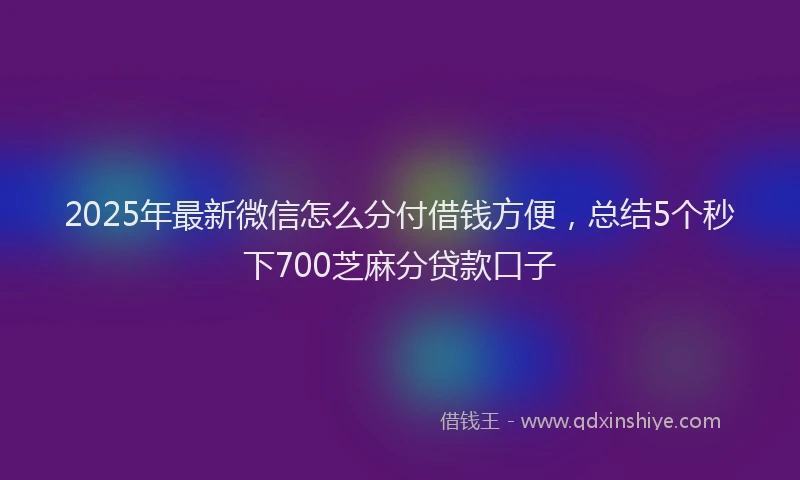 2025年最新微信怎么分付借钱方便，总结5个秒下700芝麻分贷款口子