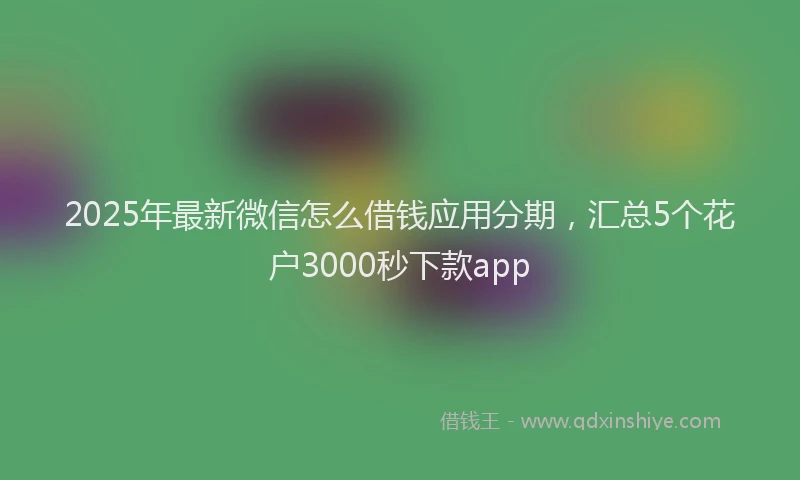 2025年最新微信怎么借钱应用分期，汇总5个花户3000秒下款app