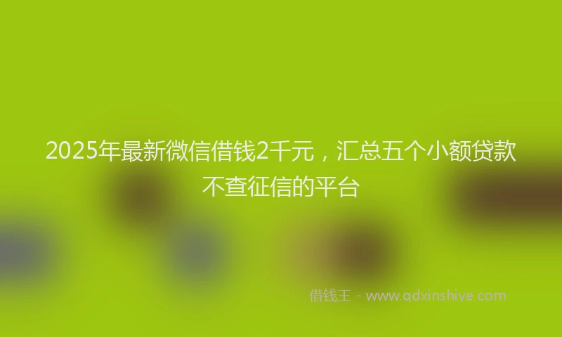 2025年最新微信借钱2千元，汇总五个小额贷款不查征信的平台