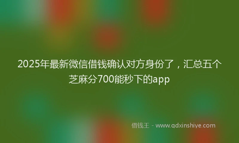 2025年最新微信借钱确认对方身份了，汇总五个芝麻分700能秒下的app