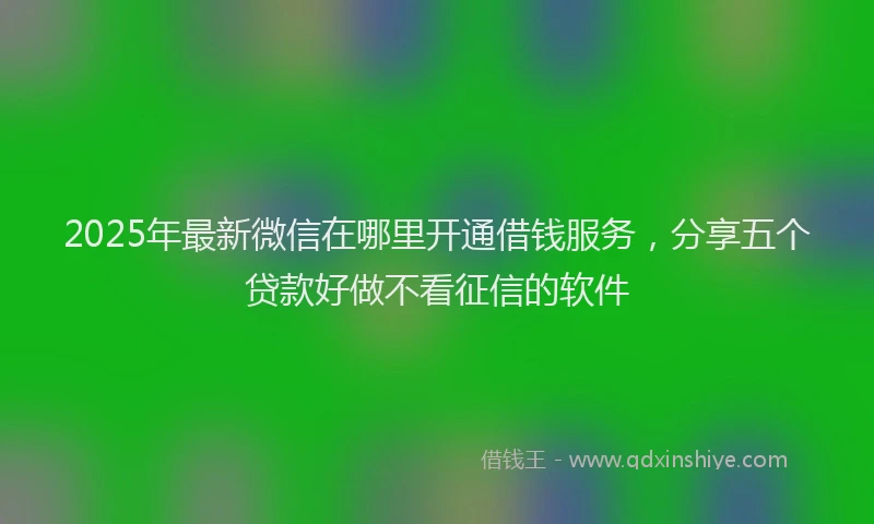 2025年最新微信在哪里开通借钱服务，分享五个贷款好做不看征信的软件