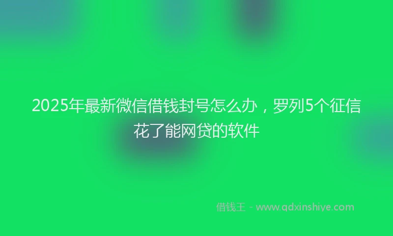 2025年最新微信借钱封号怎么办，罗列5个征信花了能网贷的软件