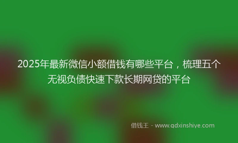 2025年最新微信小额借钱有哪些平台，梳理五个无视负债快速下款长期网贷的平台