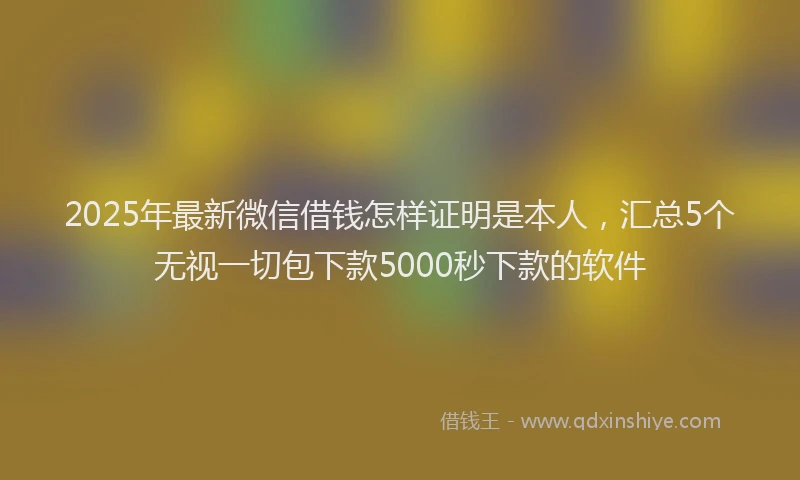 2025年最新微信借钱怎样证明是本人，汇总5个无视一切包下款5000秒下款的软件
