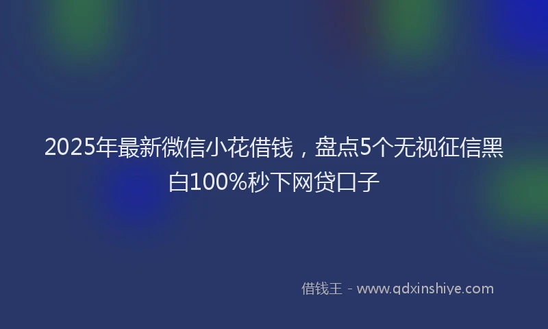 2025年最新微信小花借钱，盘点5个无视征信黑白100%秒下网贷口子