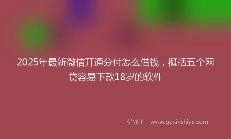 2025年最新微信开通分付怎么借钱，概括五个网贷容易下款18岁的软件