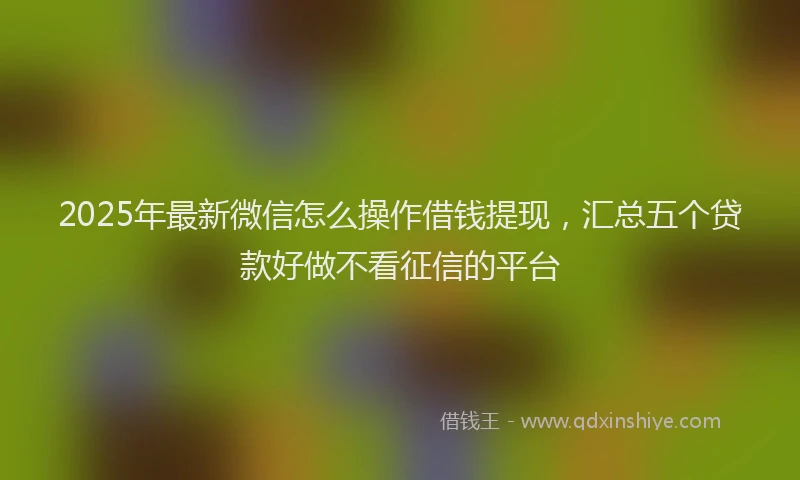 2025年最新微信怎么操作借钱提现，汇总五个贷款好做不看征信的平台