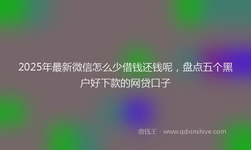 2025年最新微信怎么少借钱还钱呢，盘点五个黑户好下款的网贷口子