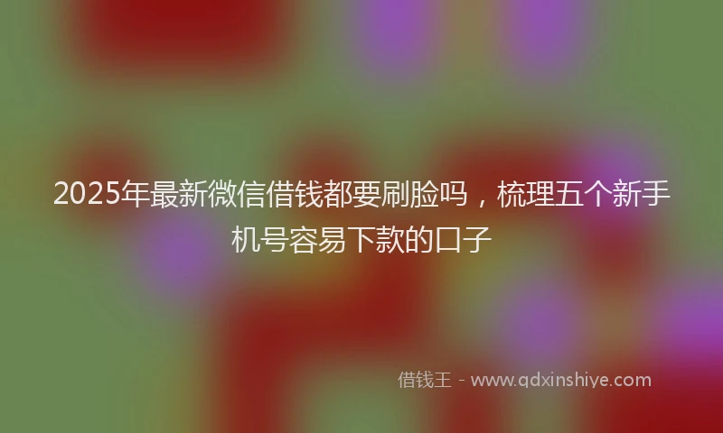 2025年最新微信借钱都要刷脸吗，梳理五个新手机号容易下款的口子