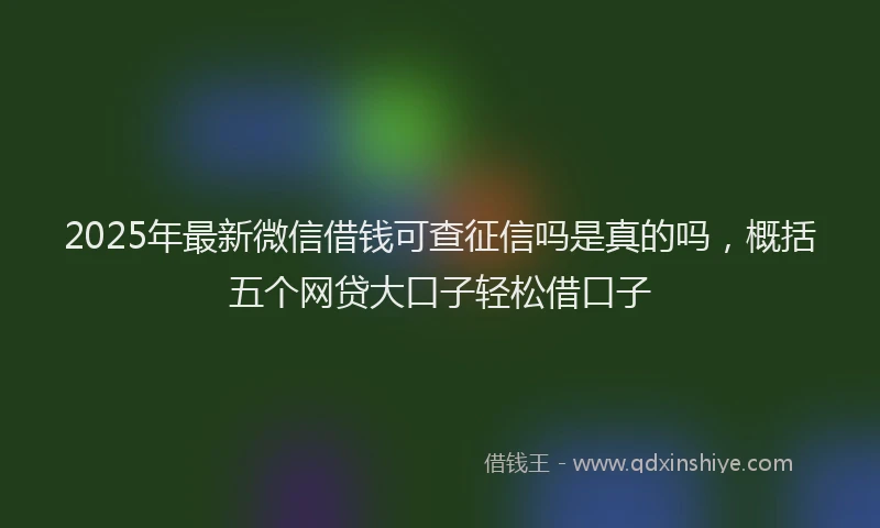 2025年最新微信借钱可查征信吗是真的吗，概括五个网贷大口子轻松借口子