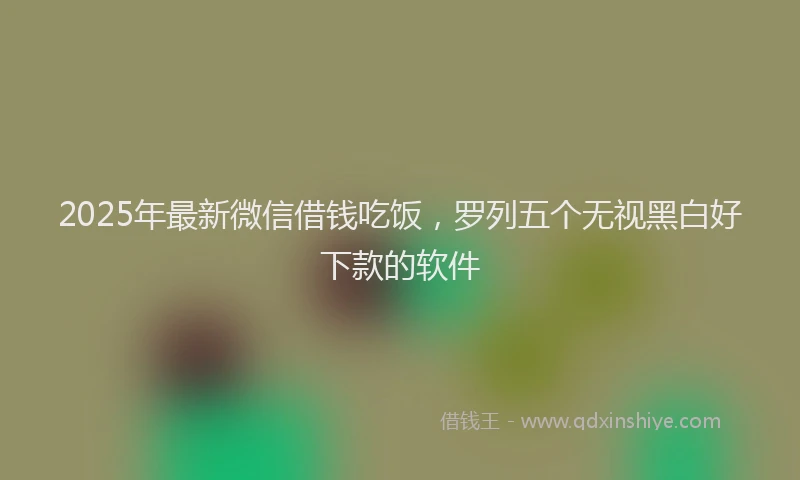 2025年最新微信借钱吃饭，罗列五个无视黑白好下款的软件