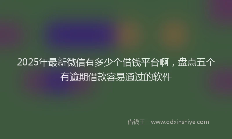 2025年最新微信有多少个借钱平台啊，盘点五个有逾期借款容易通过的软件