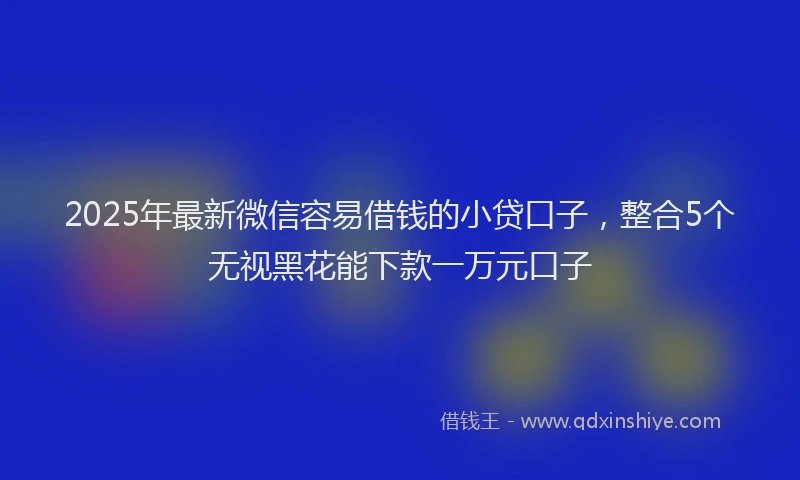 2025年最新微信容易借钱的小贷口子，整合5个无视黑花能下款一万元口子