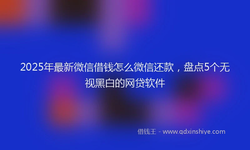 2025年最新微信借钱怎么微信还款，盘点5个无视黑白的网贷软件