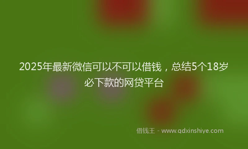 2025年最新微信可以不可以借钱，总结5个18岁必下款的网贷平台