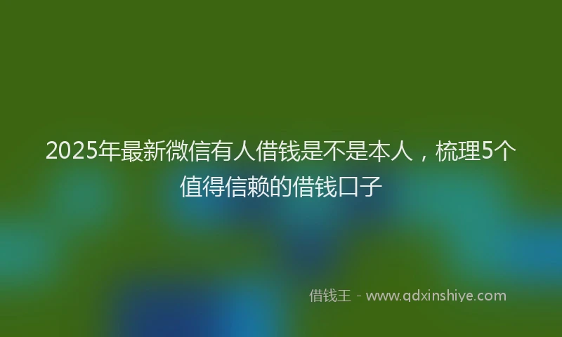 2025年最新微信有人借钱是不是本人，梳理5个值得信赖的借钱口子
