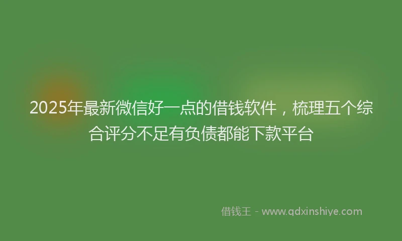 2025年最新微信好一点的借钱软件，梳理五个综合评分不足有负债都能下款平台