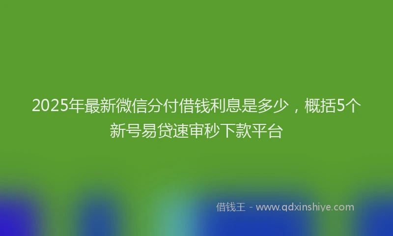 2025年最新微信分付借钱利息是多少，概括5个新号易贷速审秒下款平台